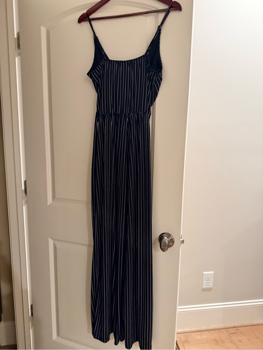 Striped Black Wide-Leg Jumpsuit - Women